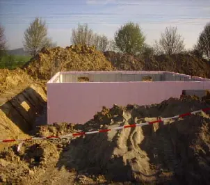 Außendämmung der Kellerwände mit Dämmplatten – Bauunternehmen Georg Schuler Landkreis Sigmaringen